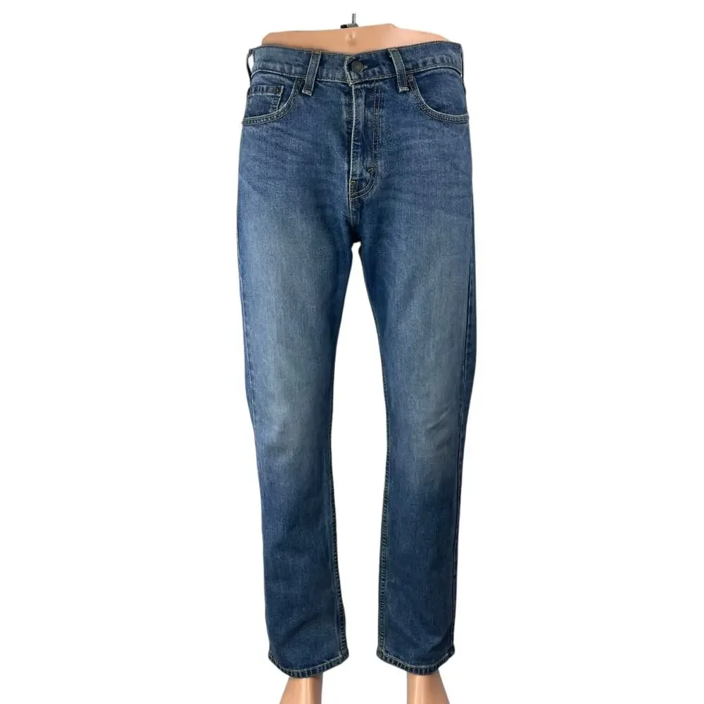 Levi's 505 Men's Blue Medium Wash High Rise Slim Straight Denim Jeans Pants 30